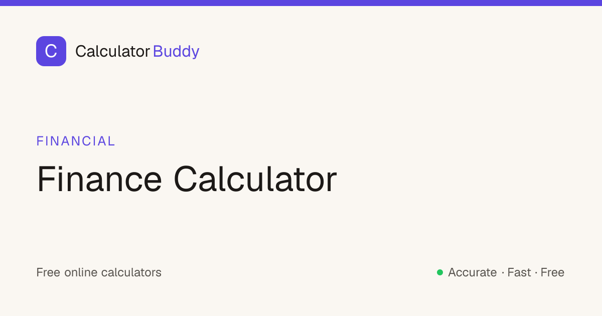 Finance Calculator — Time Value of Money (FV, PV, PMT, N, I/Y ...