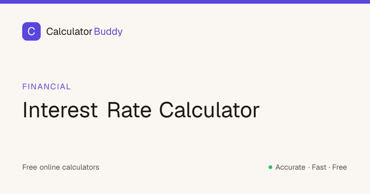 Interest Rate Calculator — Find a Loan Rate from the Payment ...